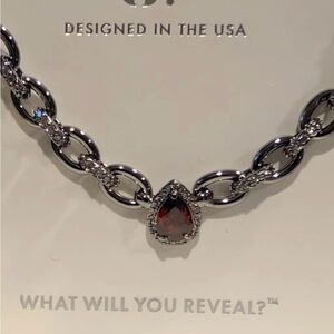 Bomb Party January 2025 Necklace "Fifth Ave Polish" NK10160 - Garnet / Hematite